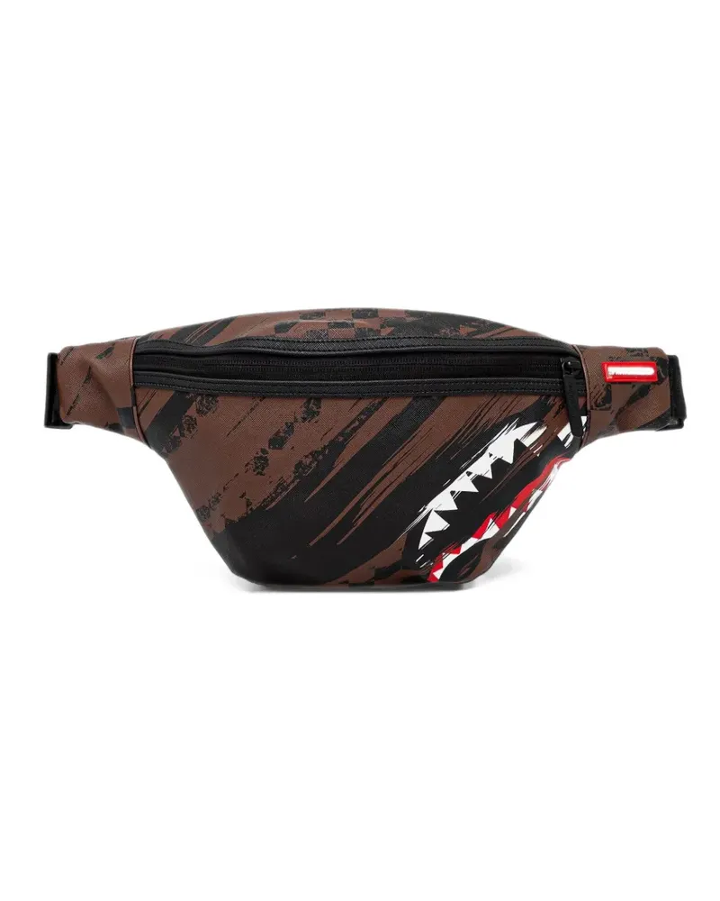 Sprayground Shark Mouth checkered belt bag - Braun Braun