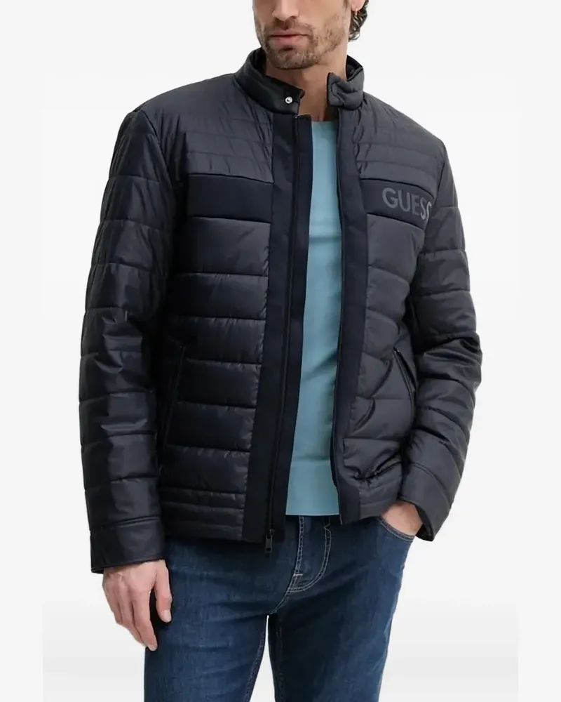 Guess Gesteppte Jacke mit Logo - Blau Blau