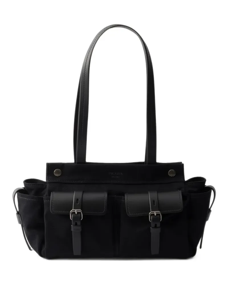 Prada Route medium leather tote bag - Schwarz Schwarz