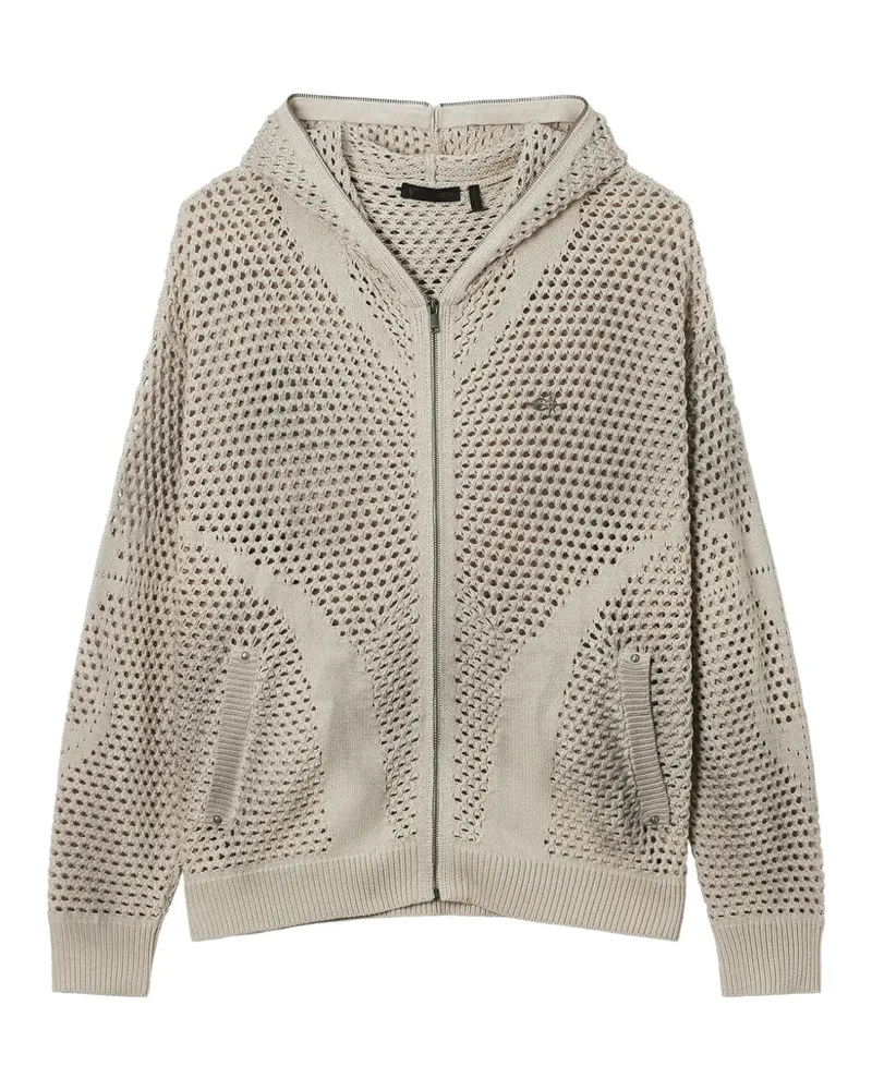 FIVE CM open-knit zip-up hoodie - Grau Grau