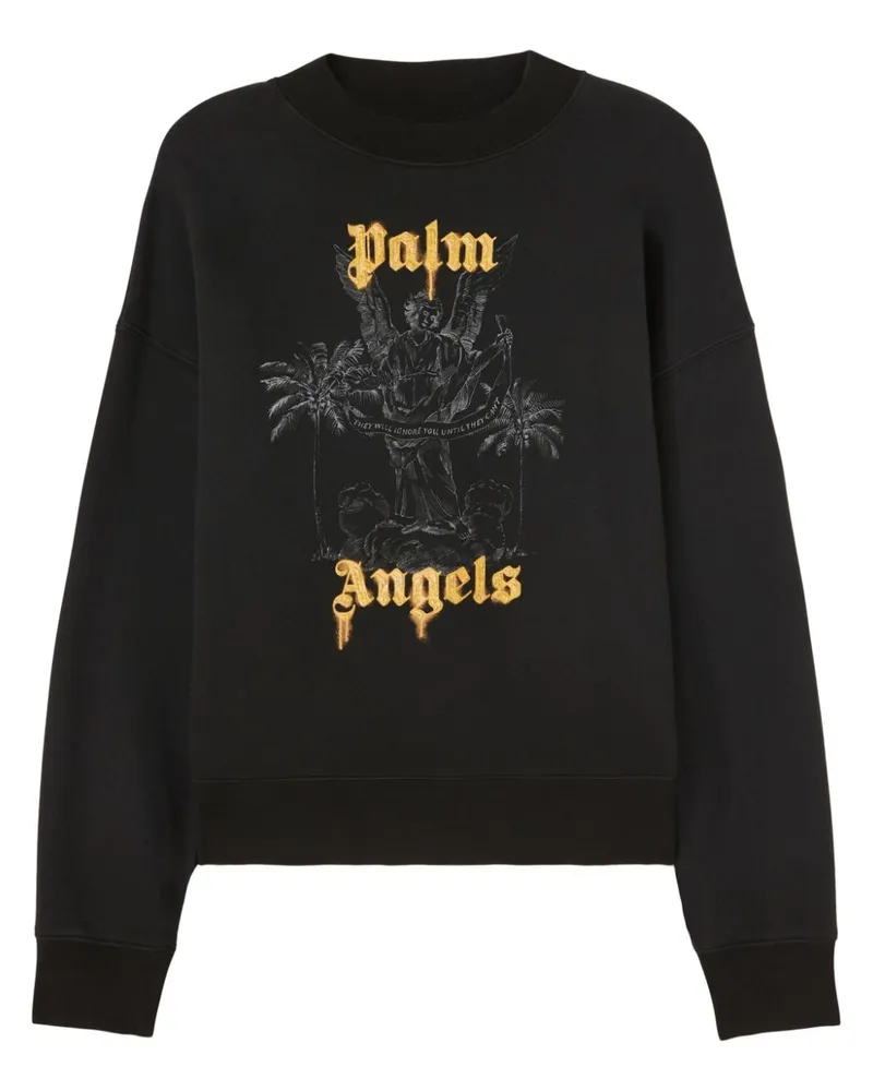 Palm Angels Sweatshirt mit Logo-Print Schwarz