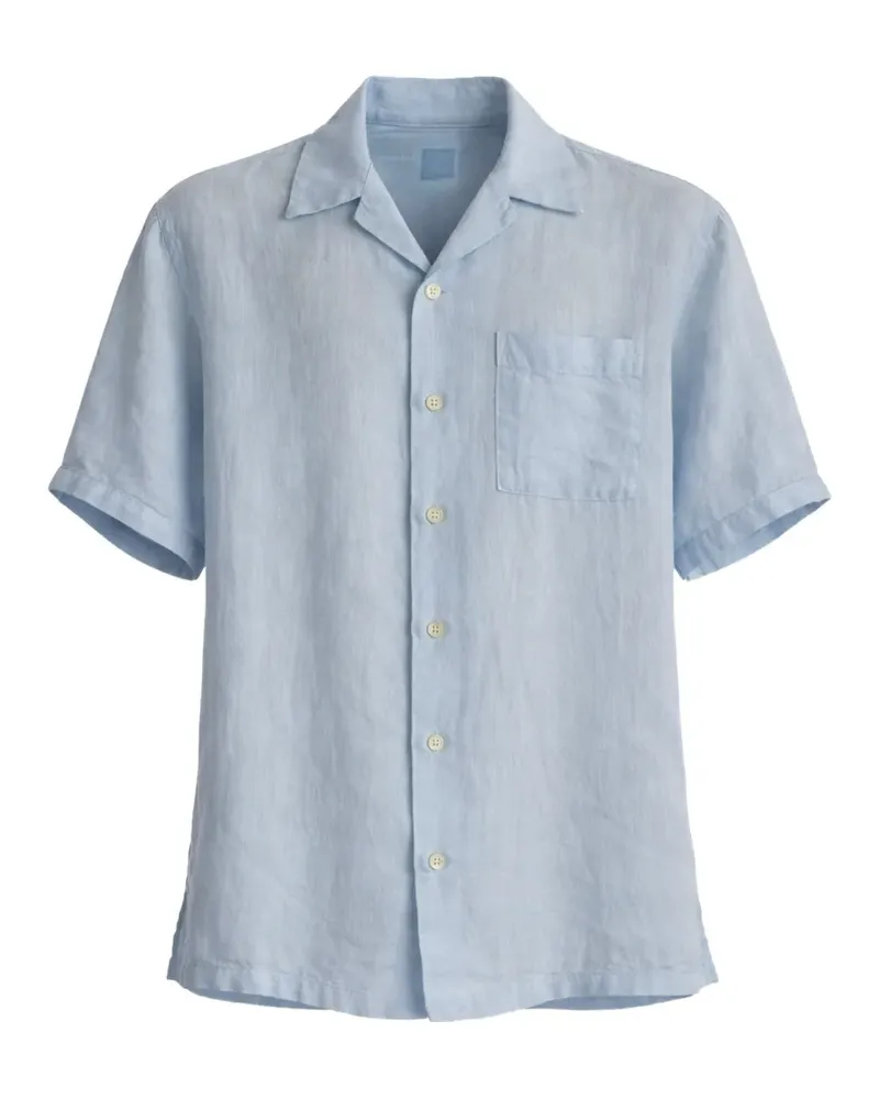 120% Lino linen short-sleeve shirt - Blau Blau