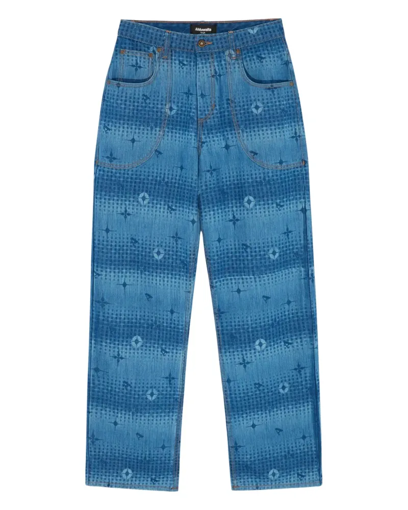 AHLUWALIA Jeans mit Print - Blau Blau