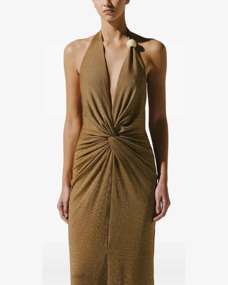 Baobab Collection Eleonora Maxikleid mit Knotendetail - Gold Gold
