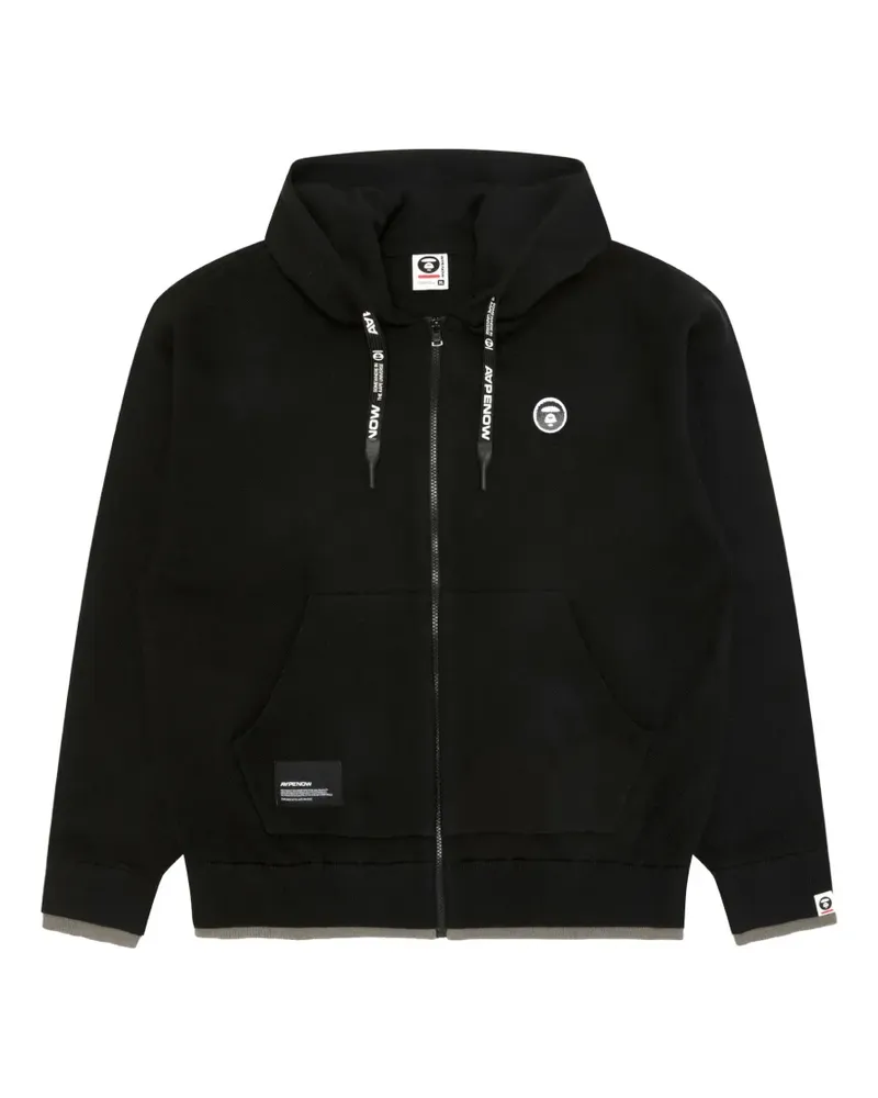 BAPE Kapuzenjacke mit Logo-Patch - Schwarz Schwarz