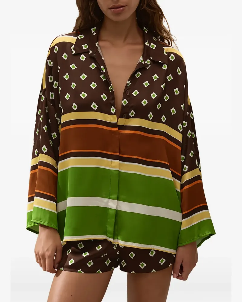 Faithfull The Brand Cora geometric-print shirt - Braun Braun