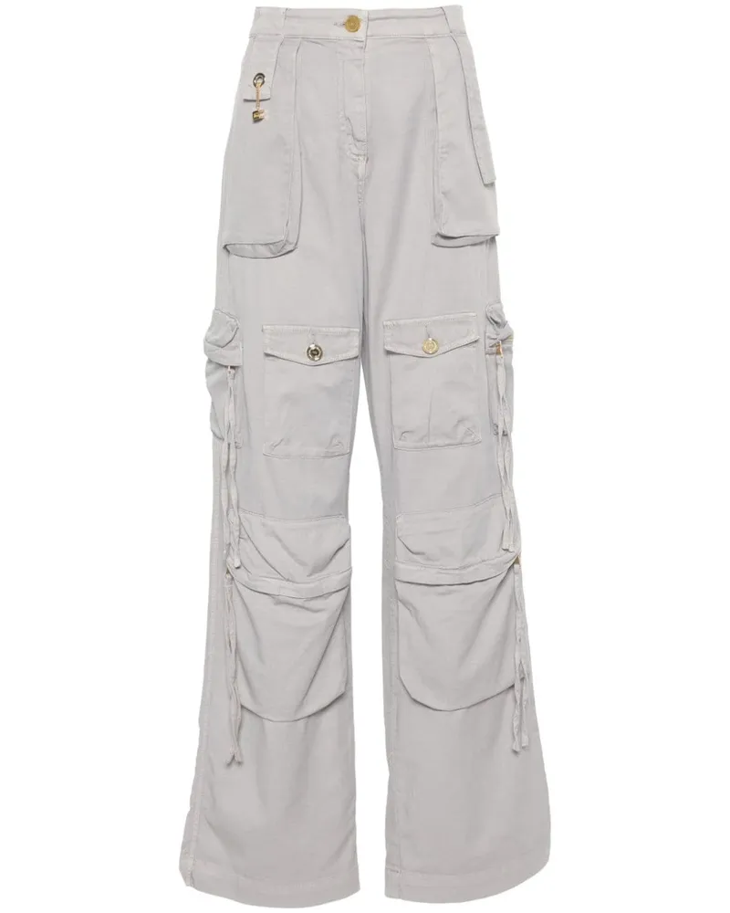 Elisabetta Franchi Weite High-Rise-Jeans Grau