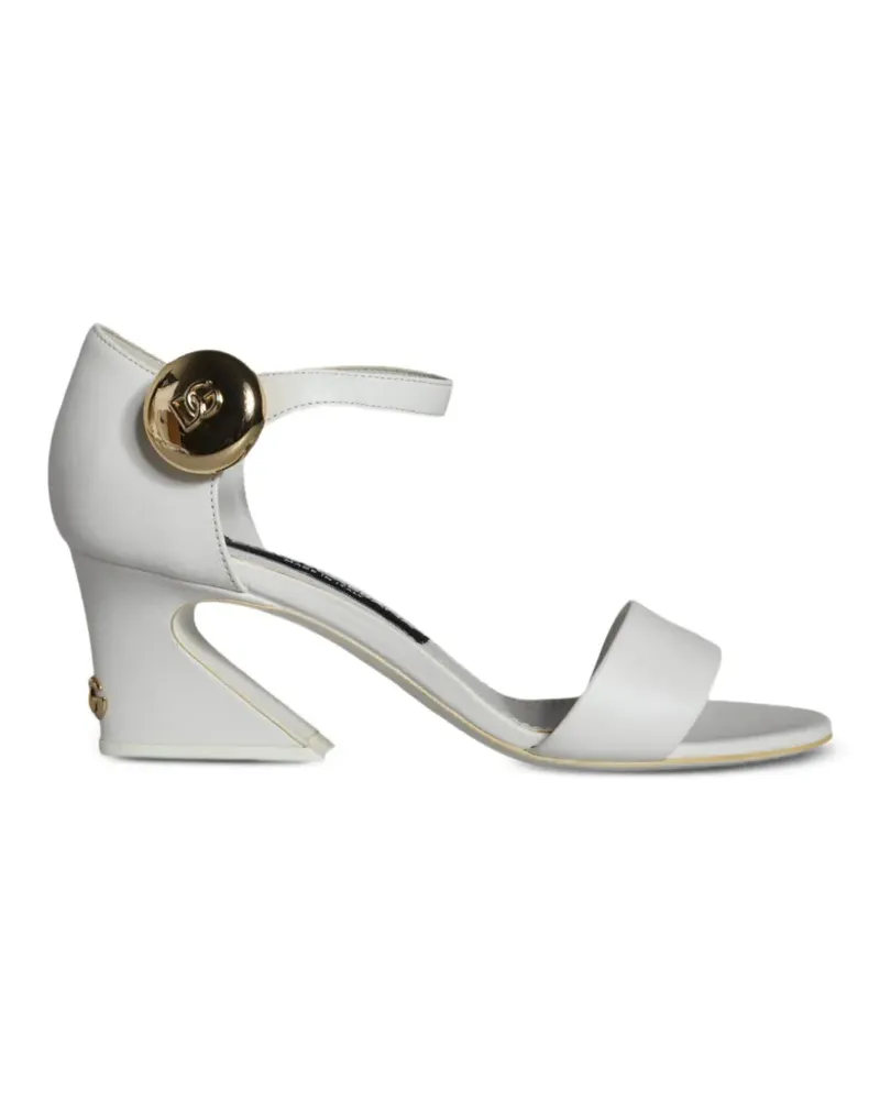 Dolce & Gabbana Keira Sandalen mit DG Logoplakette - Weiß Weiß