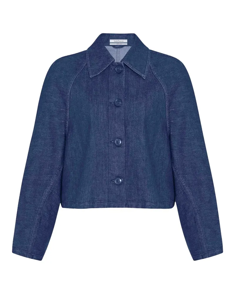 Another Tomorrow cropped denim jacket - Blau Blau