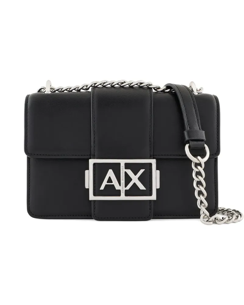Armani Exchange Umhängetasche mit Logo-Schild - Schwarz Schwarz