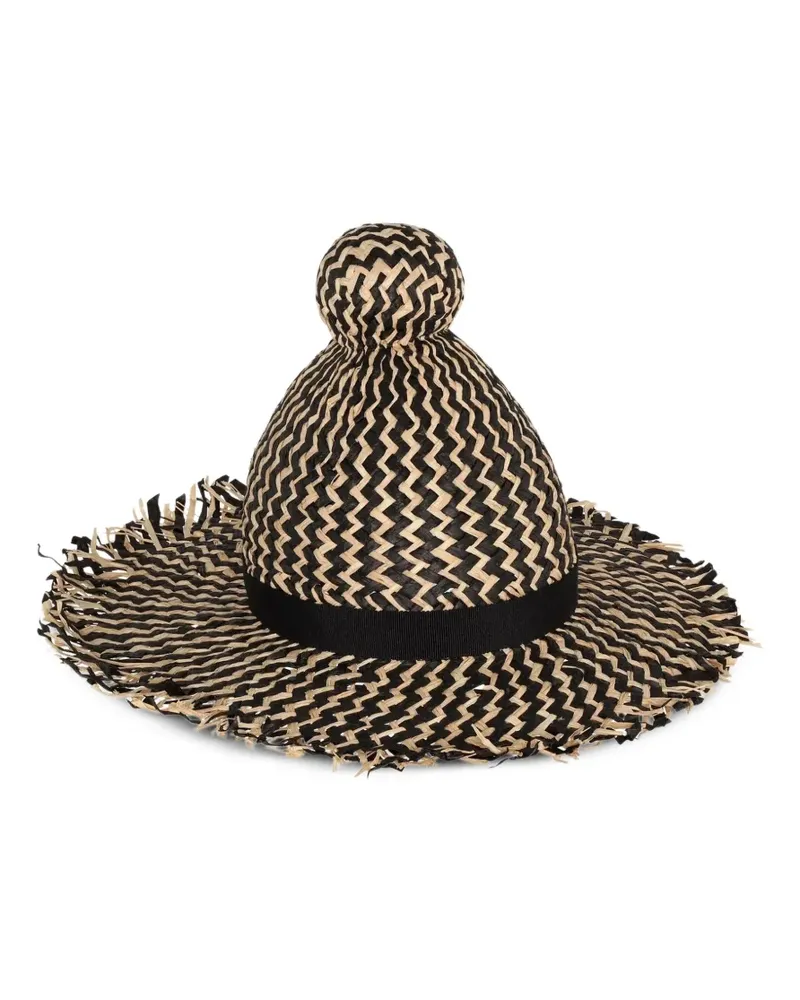 Henrik Vibskov Garden zigzag-woven straw hat - Schwarz Schwarz