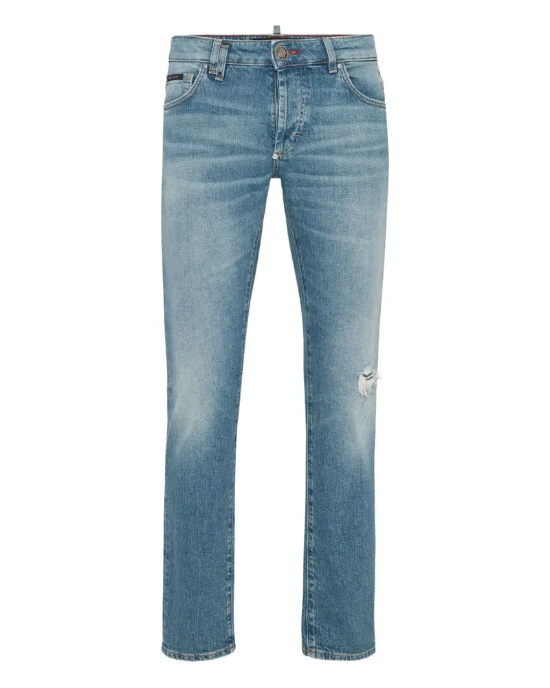 Philipp Plein Jeans mit Logo-Patch - Blau Blau