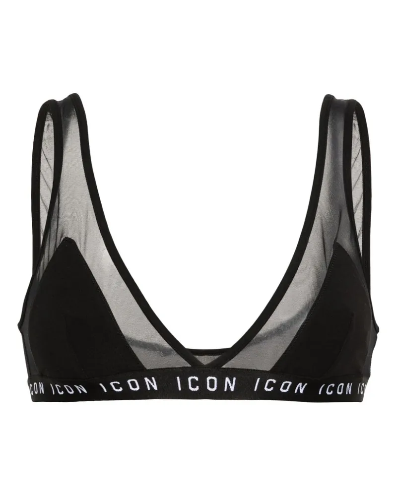 Dsquared2 Netz-BH mit Logo - Schwarz Schwarz