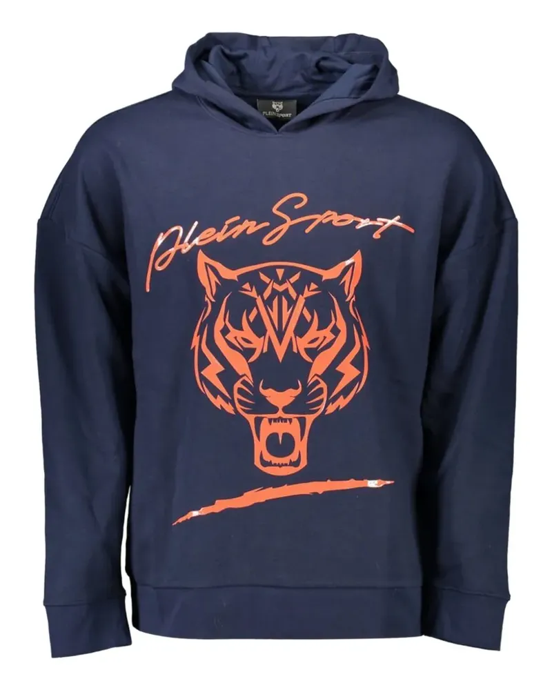 Philipp Plein tiger-print logo hoodie - Blau Blau