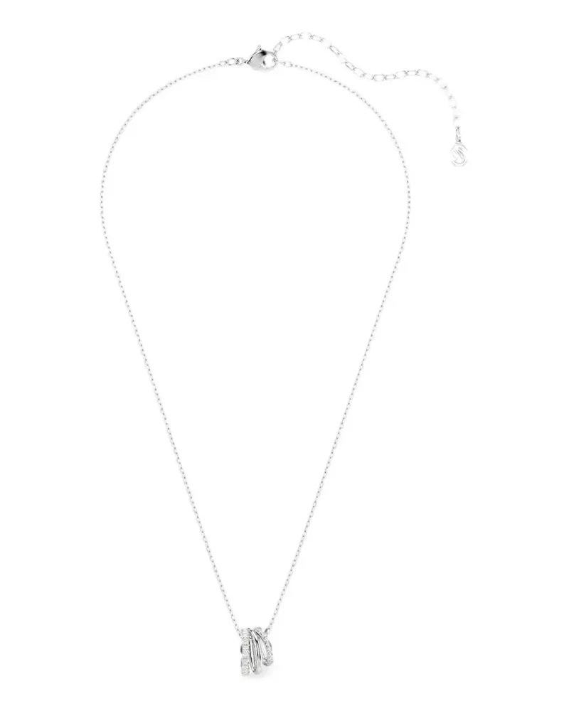 Swarovski Hyperbola crystal-embellished interlocking-ring necklace - Silber Silber