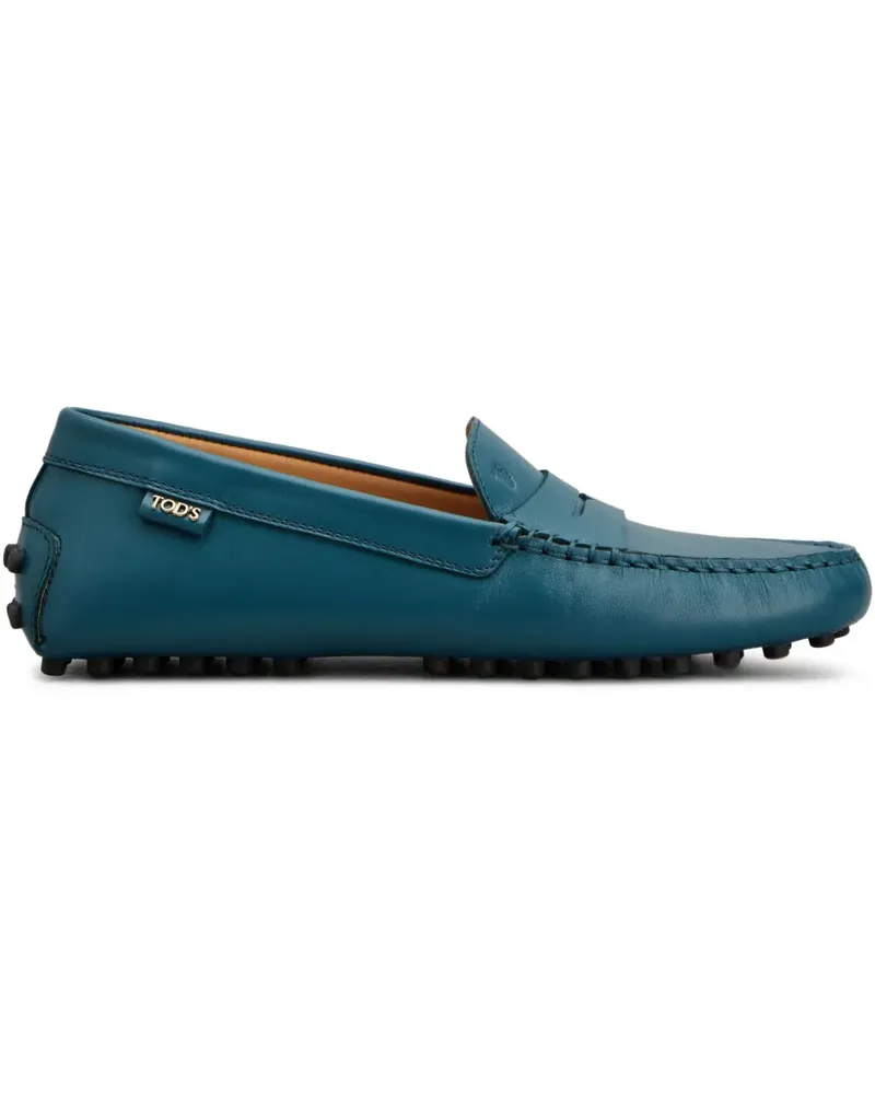 TOD'S Loafer aus Leder mit gekörntem Detail - Blau Blau