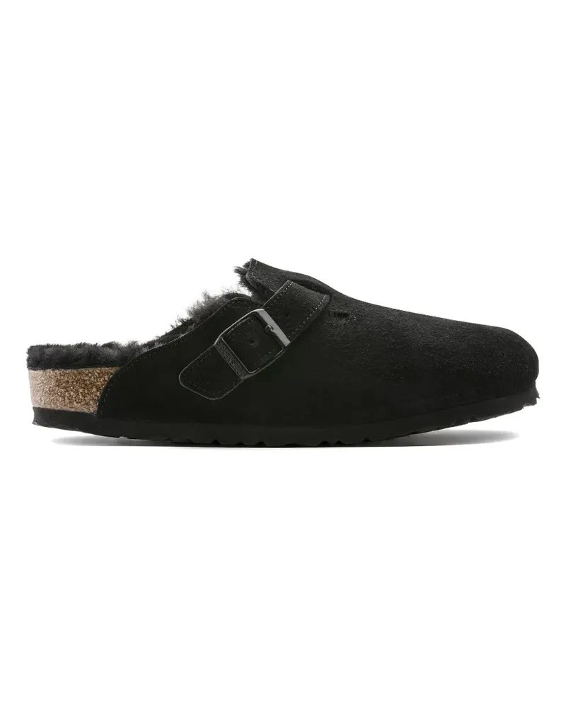 Birkenstock Boston shearling suede slippers - Schwarz Schwarz