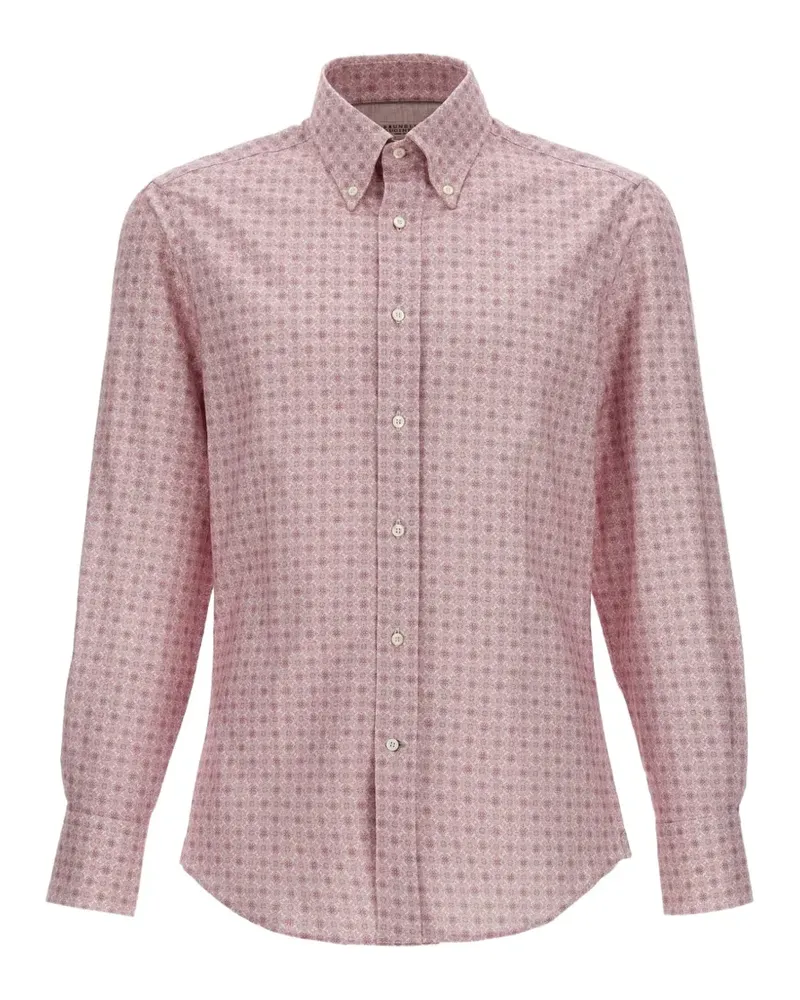 Brunello Cucinelli patterned button-down shirt - Rosa Rosa