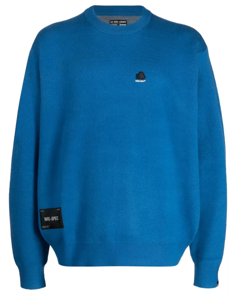 Izzue Pullover mit Intarsien-Logo Blau