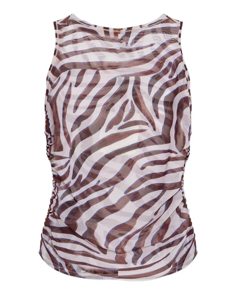 bond-eye Mesh-Oberteil mit Zebra-Print - Nude Nude
