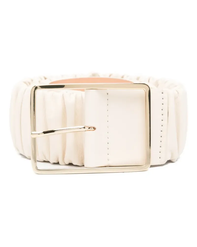 Attilio Giusti Leombruni Mabel ruched leather belt - Nude Nude