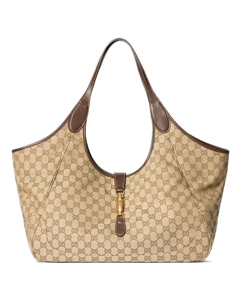 Gucci Großer Mercato Tote Bag mit Muster - Nude Nude