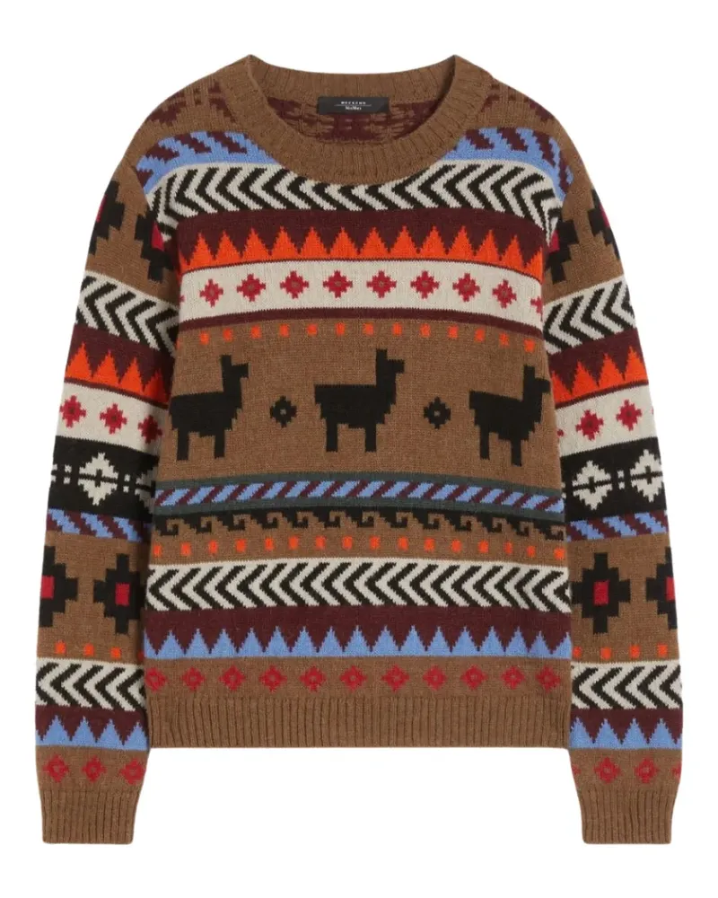 Max Mara Pullover mit Lama-Muster - Braun Braun