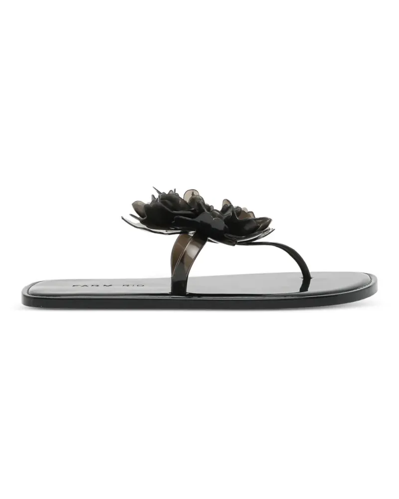 FARM Rio flower flat sandals - Schwarz Schwarz