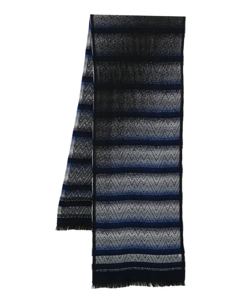 Missoni chevron-pattern fringed scarf - Schwarz Schwarz