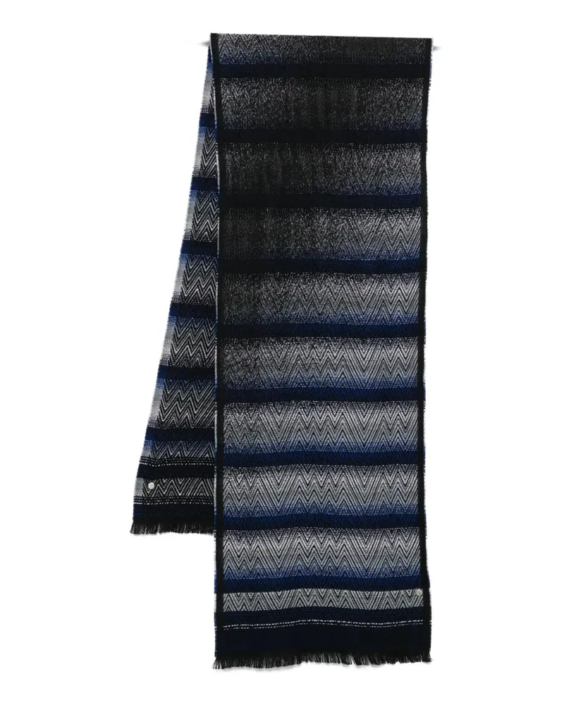 Missoni chevron-pattern fringed scarf - Schwarz Schwarz