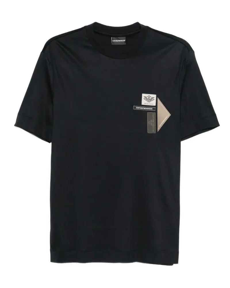 Emporio Armani T-Shirt mit Logo-Patch - Schwarz Schwarz