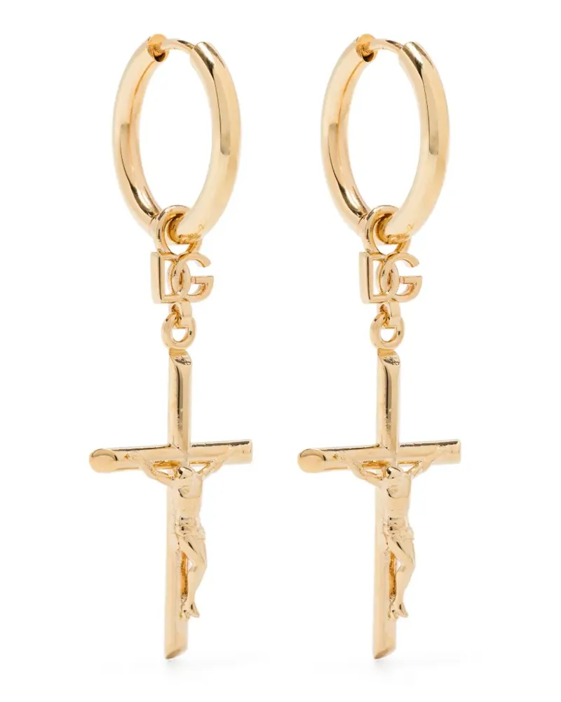 Dolce & Gabbana Ohrringe mit Kreuzanhänger - Gold Gold