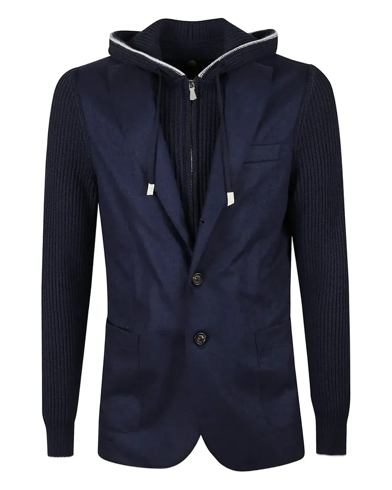 Eleventy Jacke im Layering-Look - Blau Blau