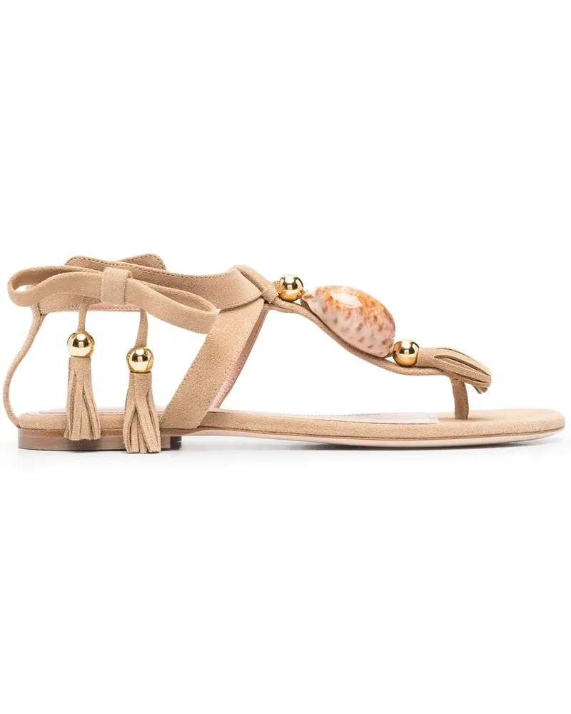 Alberta Ferretti Sandalen mit Quasten - Nude Nude
