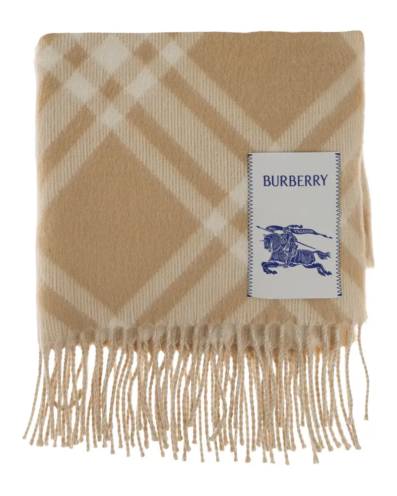 Burberry Check alpaca-wool scarf - Nude Nude