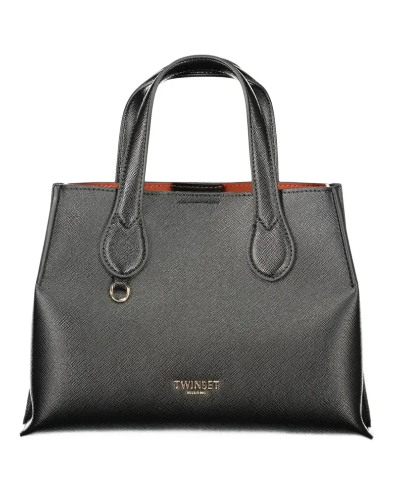 Twin-Set saffiano-effect tote bag - Schwarz Schwarz