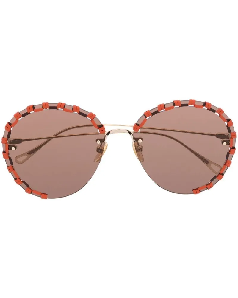 Chloé Runde Sonnenbrille - Orange Orange