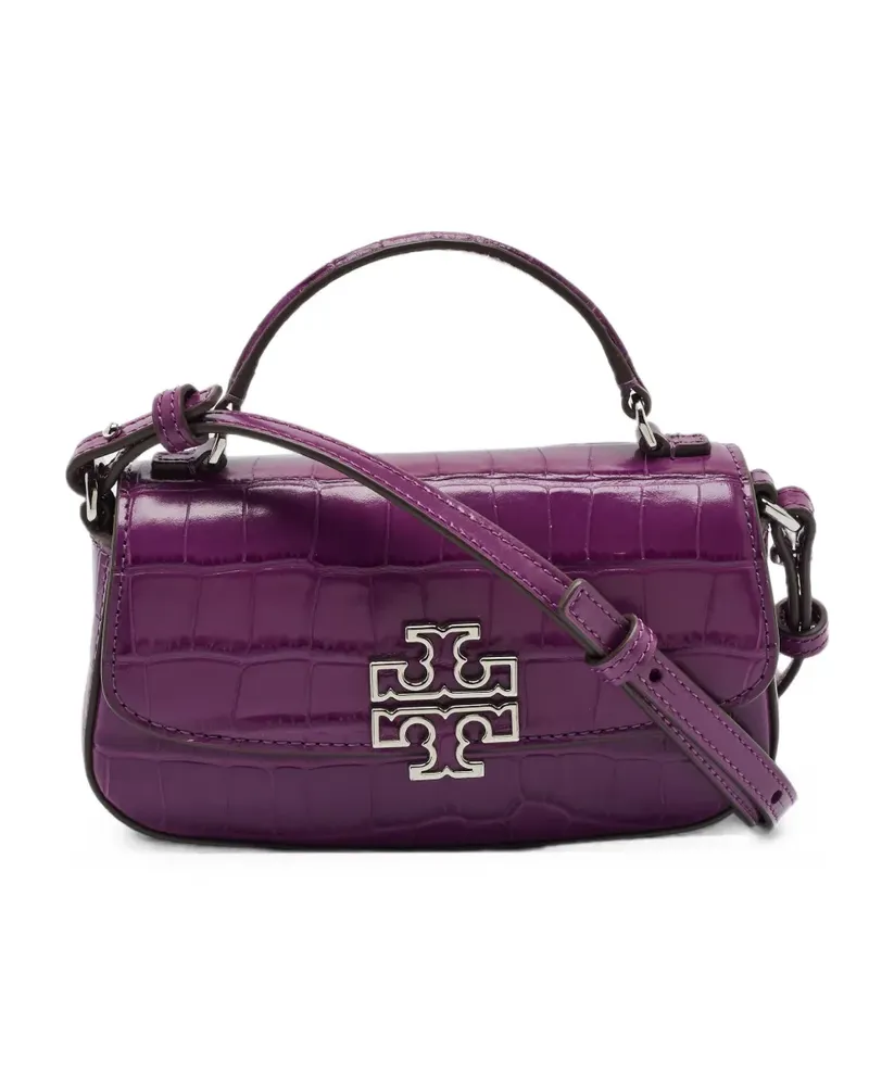 Tory Burch mini Britten crocodile-effect leather tote bag - Violett Violett