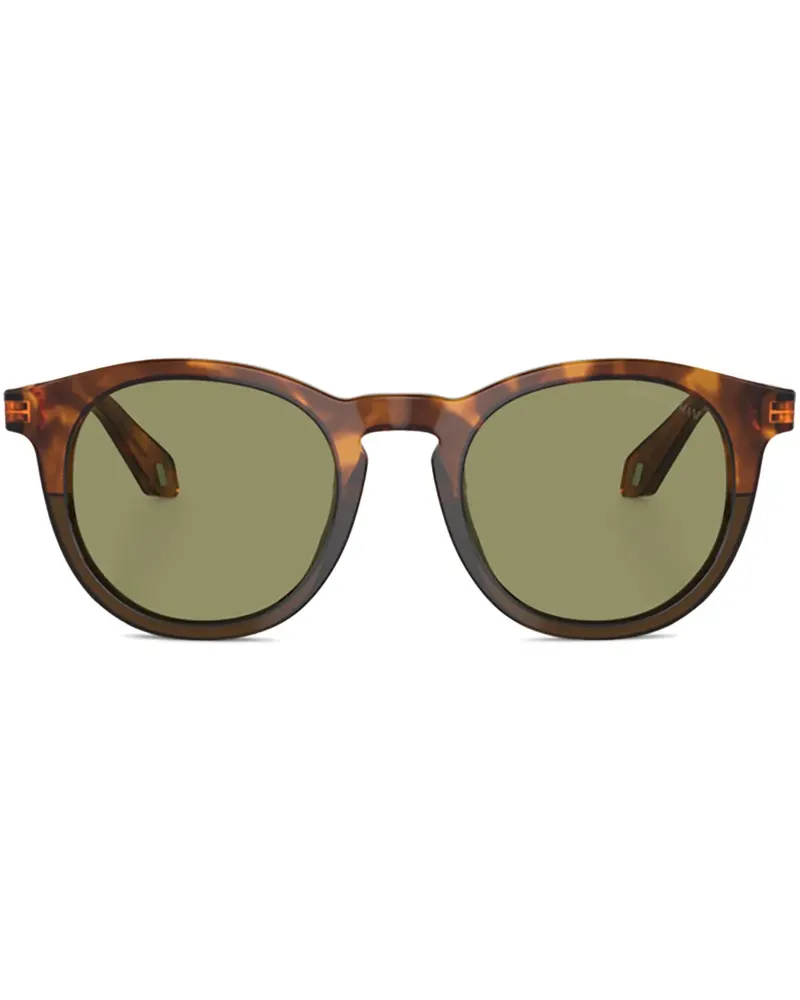 Giorgio Armani Sonnenbrille mit rundem Gestell - Rot Rot