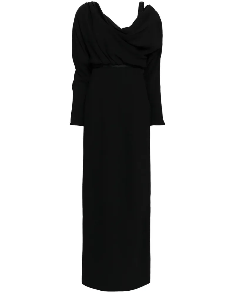 Giambattista Valli Drapiertes Midikleid mit Gürtel - Schwarz Schwarz