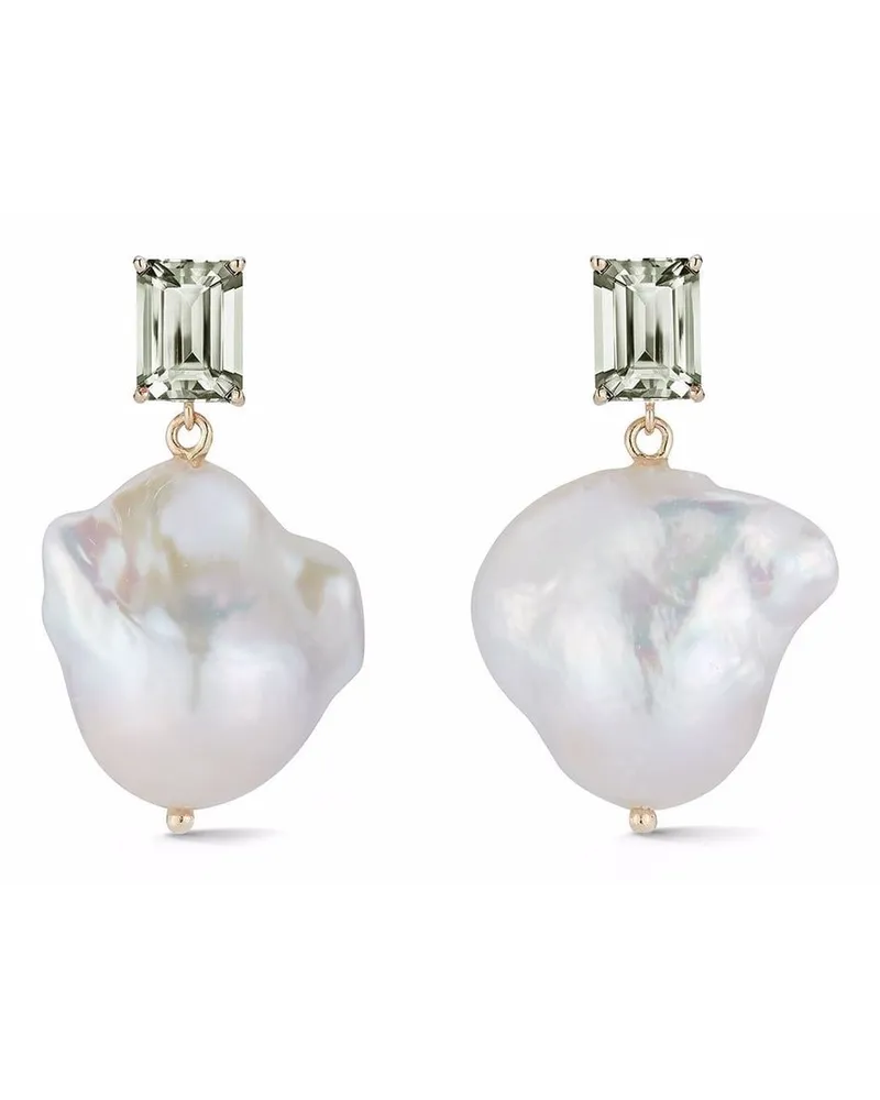 MATEO 14kt Gelbgoldohrringe mit Perlen Gold