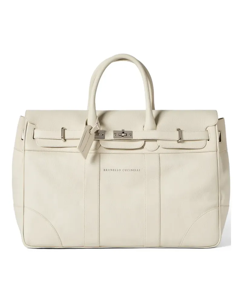 Brunello Cucinelli Country Bag aus genarbtem Kalbsleder - Nude Nude