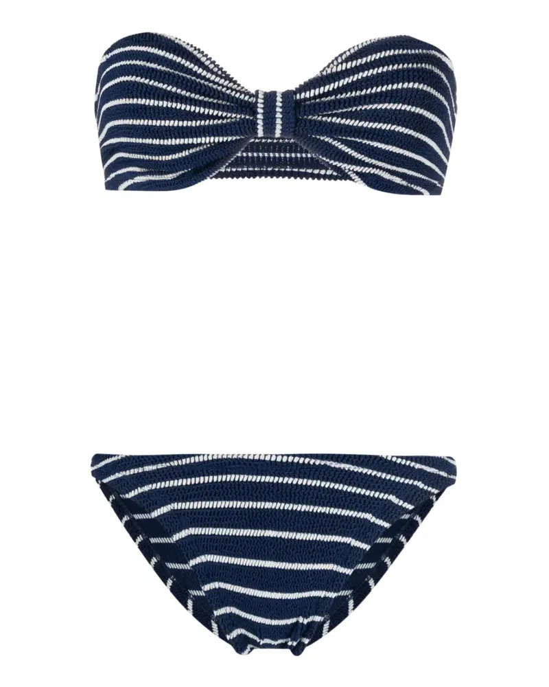 Hunza G Gestreifter Bikini - Blau Blau