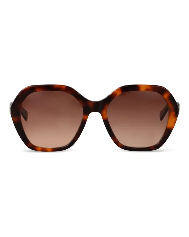 Longchamp Sonnenbrille mit eckigem Gestell - Braun Braun