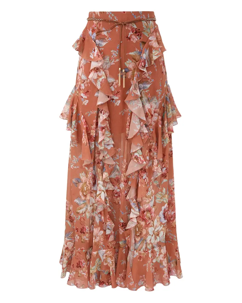 Zimmermann Gerüschter Maxirock - Braun Braun