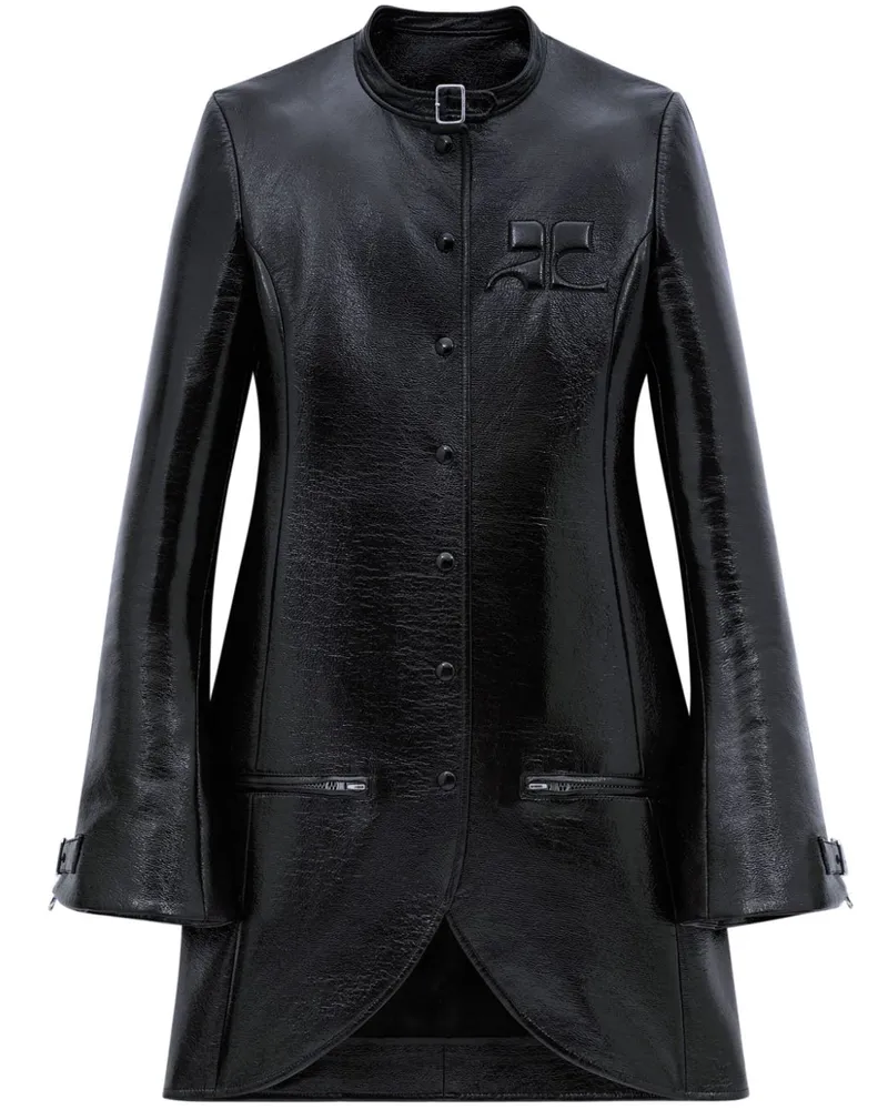 Courrèges Ellipse Mantel - Schwarz Schwarz