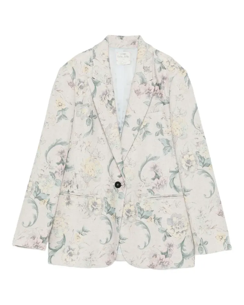 forte_forte Blazer mit Blumen-Print - Nude Nude