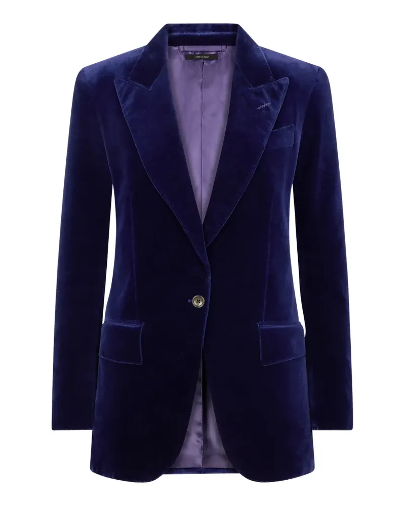 Tom Ford Blazer aus Samt mit Knopf - Blau Blau