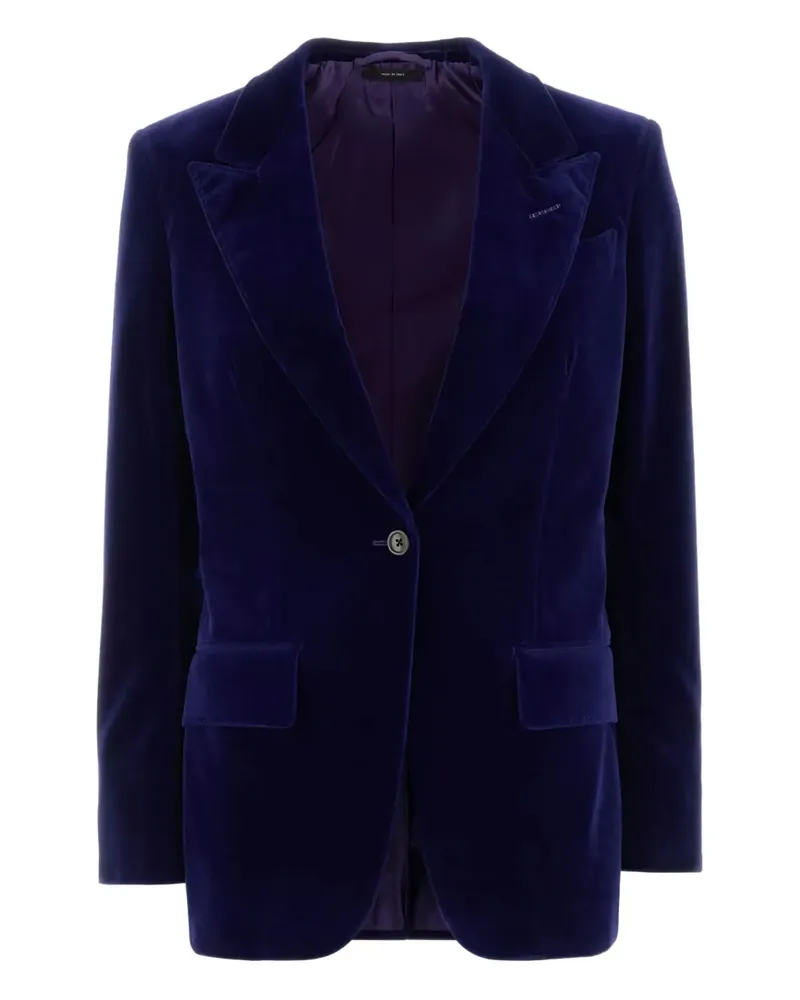 Tom Ford Blazer aus Samt mit Knopf - Blau Blau