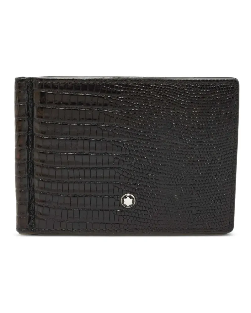 Montblanc Lizard embossed leather money clip - Schwarz Schwarz